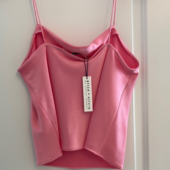 Alice + Olivia Pink Fitted Asymmetrical Camisole - Picture 4 of 5